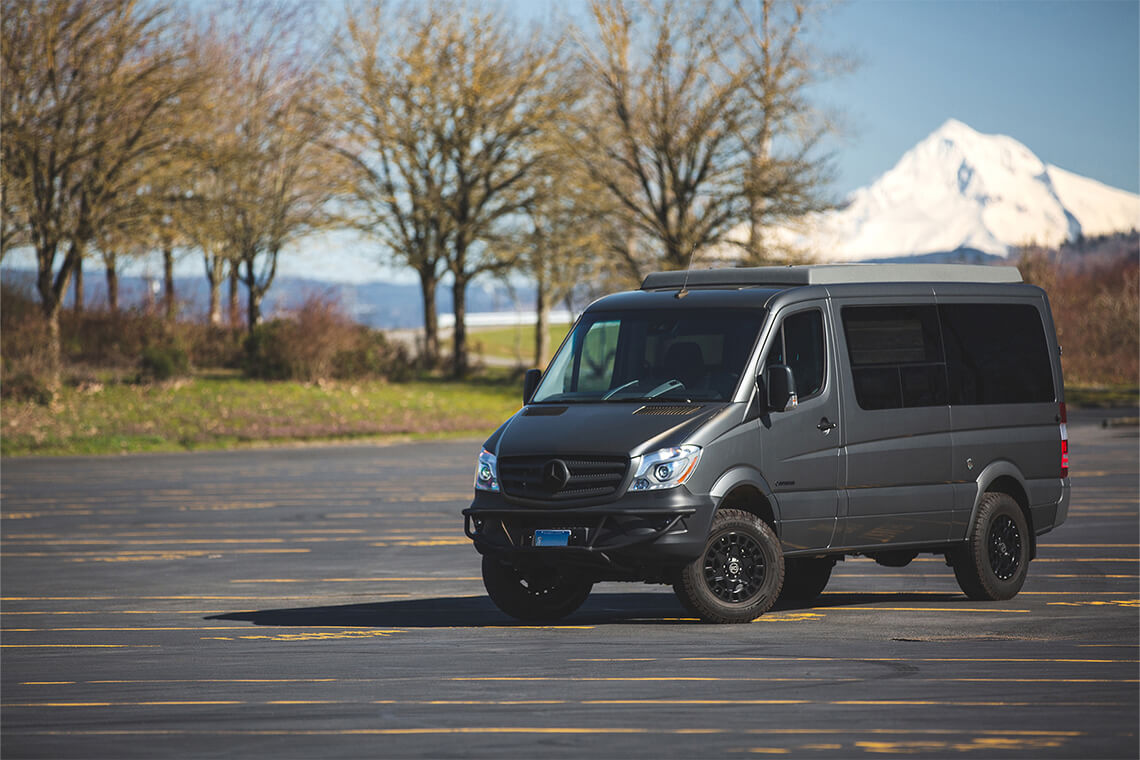 custom van conversion arete 2018 mercedes benz sprinter 144 4wd pop top rooftop tent