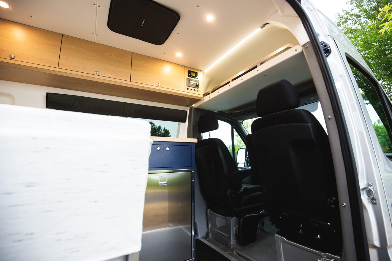 custom van conversion the kaiser 2018 mercedes benz sprinter 144 4wd seat two sleep three