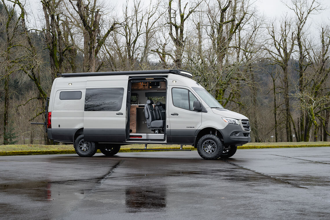 custom van conversion Tumbleweed 2021 mercedes benz sprinter 170 4wd seat four sleep three
