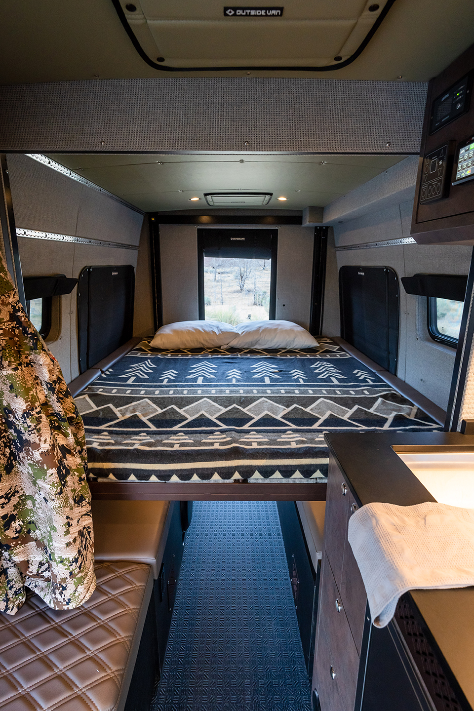 custom van conversion Launch Pad 2019 mercedes benz sprinter 170 EXT 4wd dually altitude bed two person sleeping extra sleeping area lower platform
