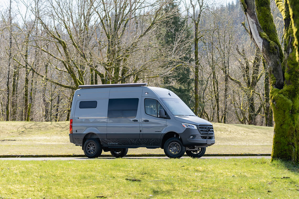 custom van conversion Van Haulin 2021 mercedes benz sprinter 170 4wd seat two sleep three