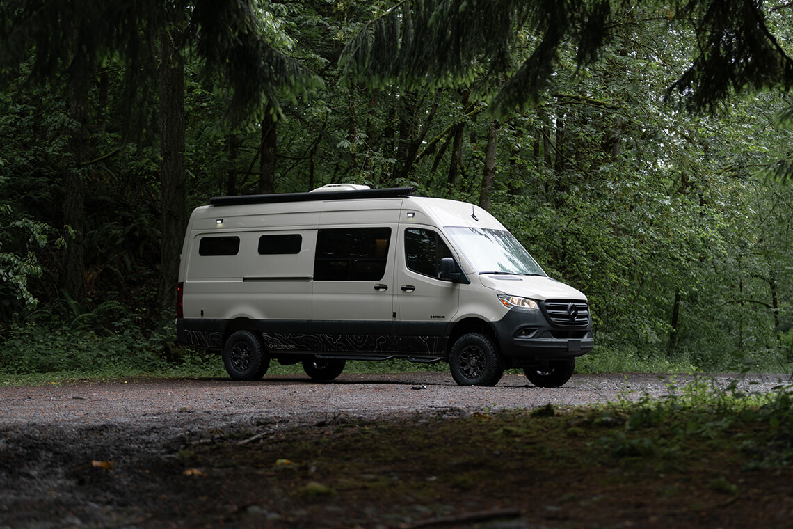 custom van conversion Trail Mix 2021 mercedes benz sprinter 170 4wd seat two sleep three