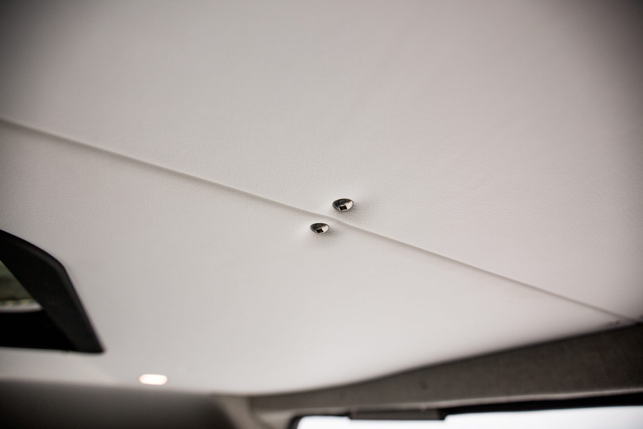 Detail of ceiling inside custom off road sprinter van