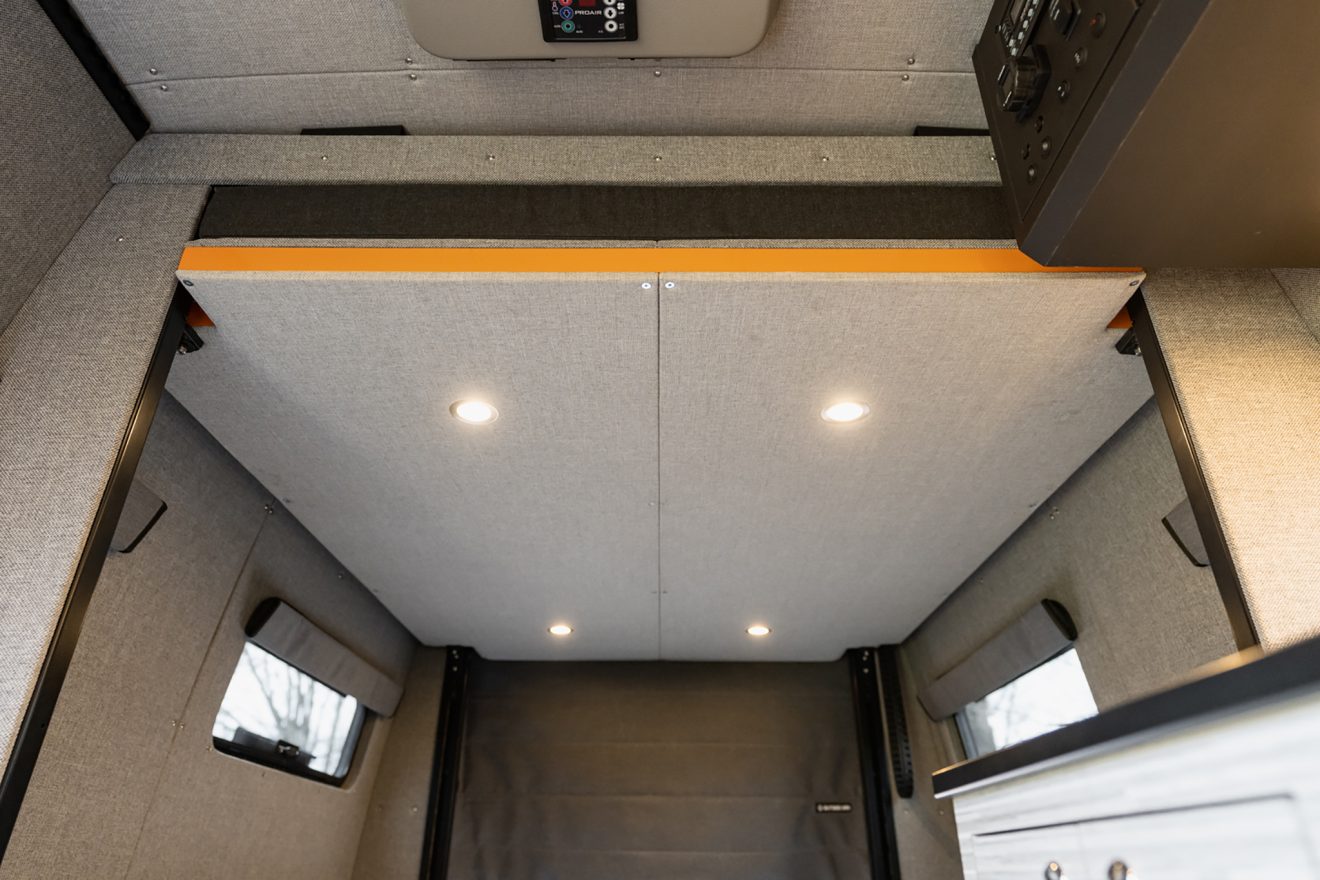 Four LED lights under a raised Altitude bed