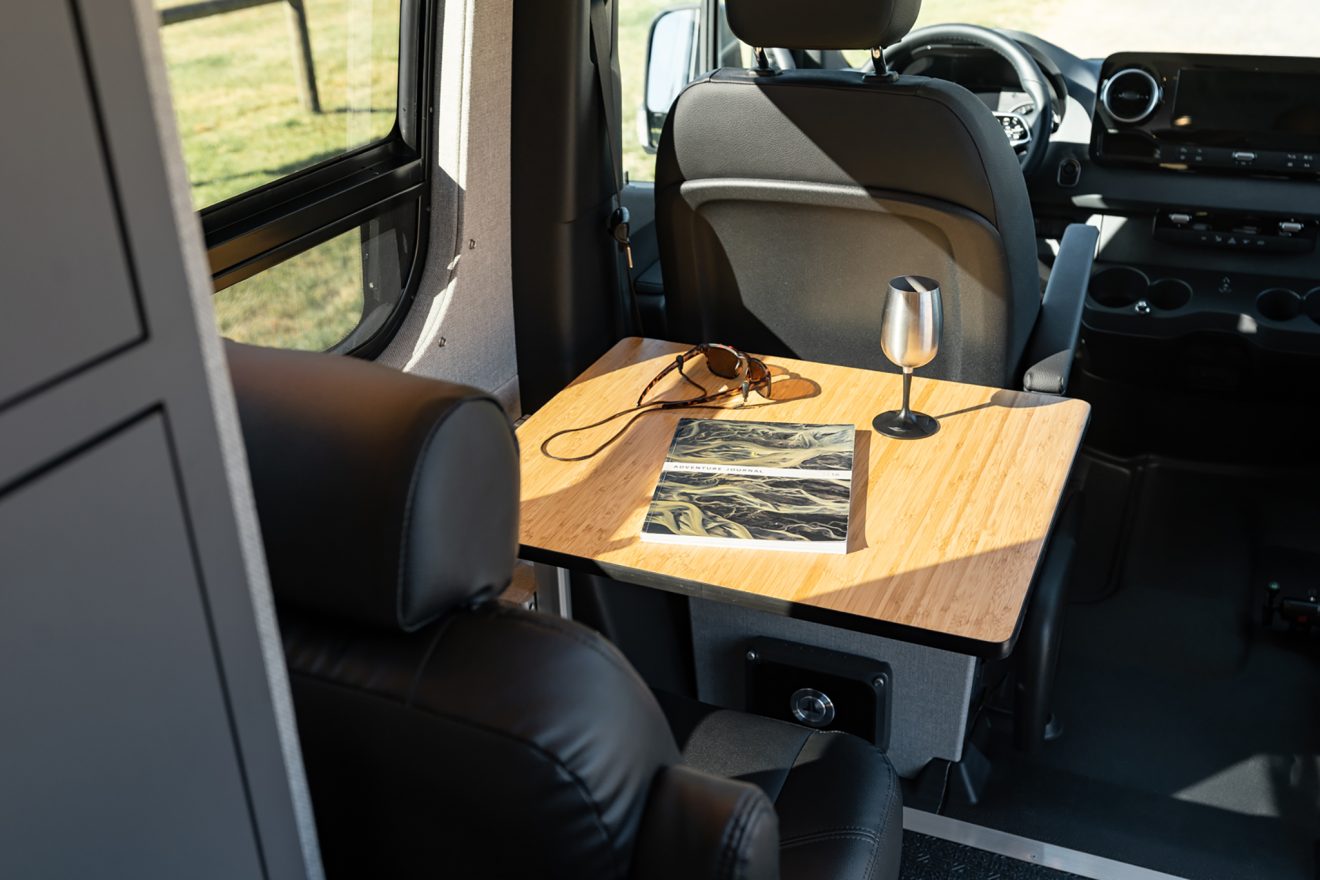 custom van conversion rucksack 2020 mercedes benz sprinter 170 4wd seat three sleep four removable table