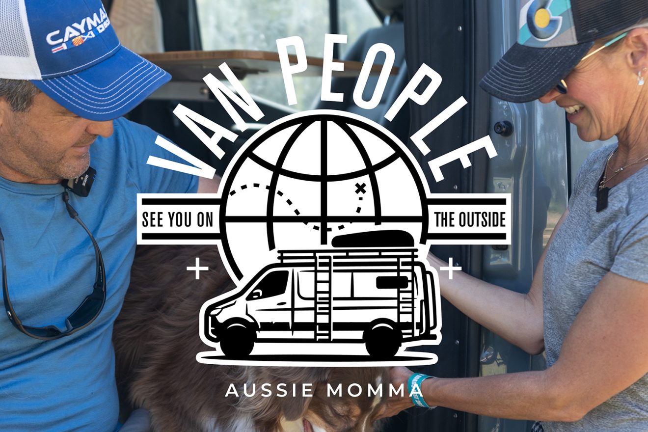 Aussie Momma Van People Outside Van conversion on the road