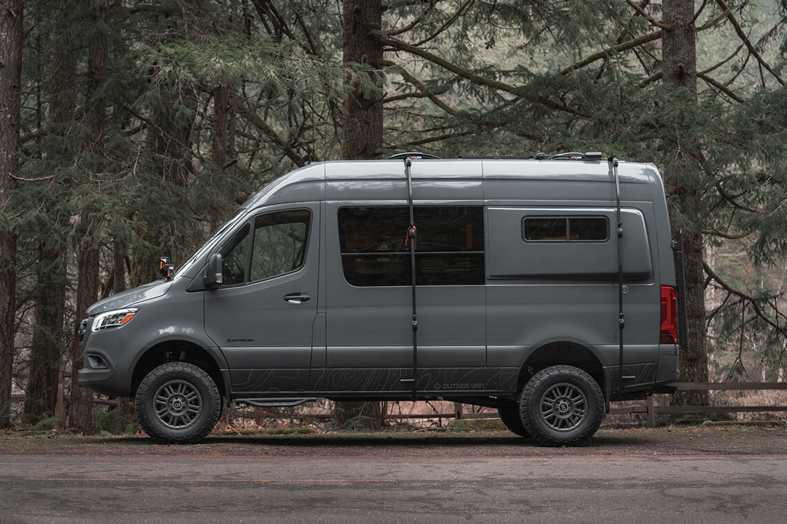 custom 2022 Mercedes-Benz Sprinter 144 high roof van 4WD seat two sleep two