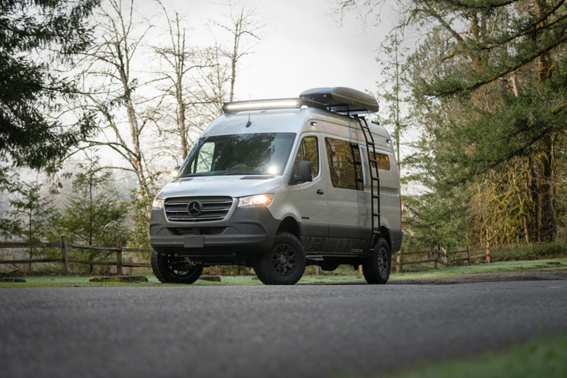 Helix by Outside Van. A Mercedes Benz Sprinter 144 built in Portland, Oregon for off road travel