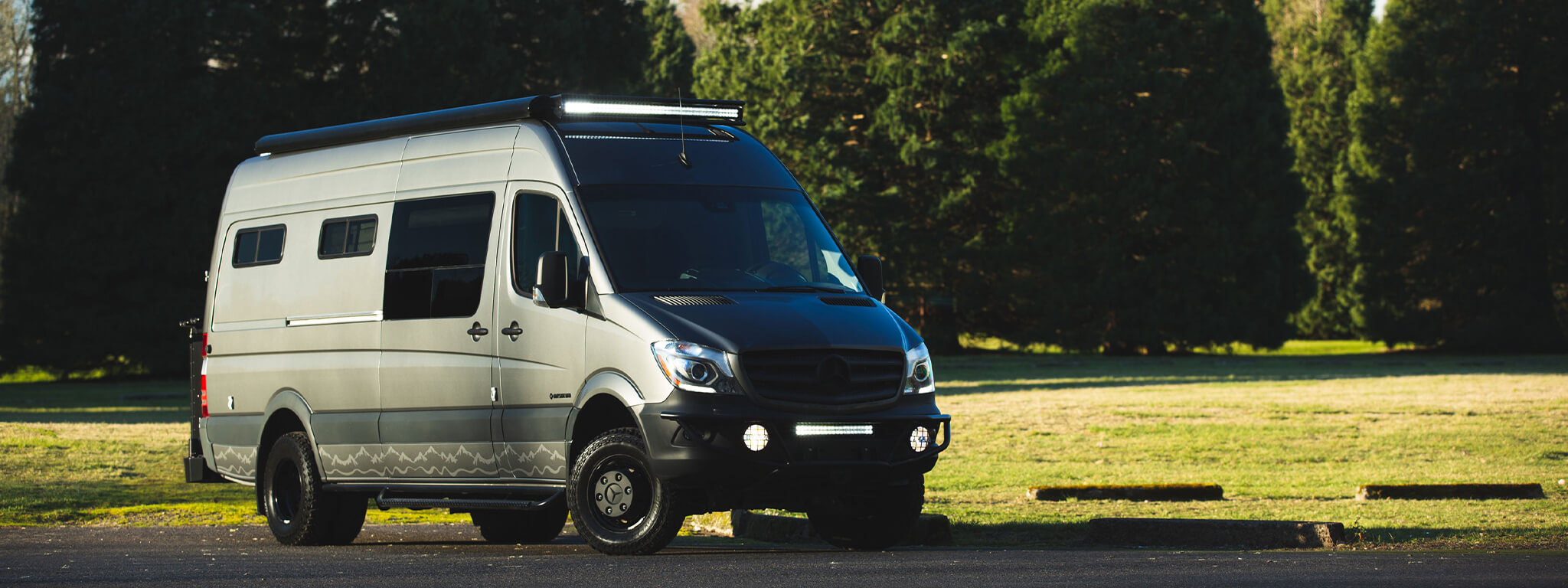 custom outside van built for luxury touring